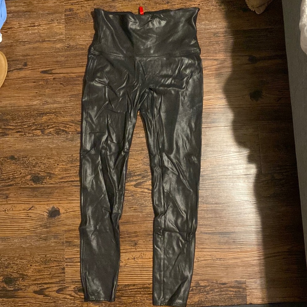 Spanx faux leather leggings size XL
